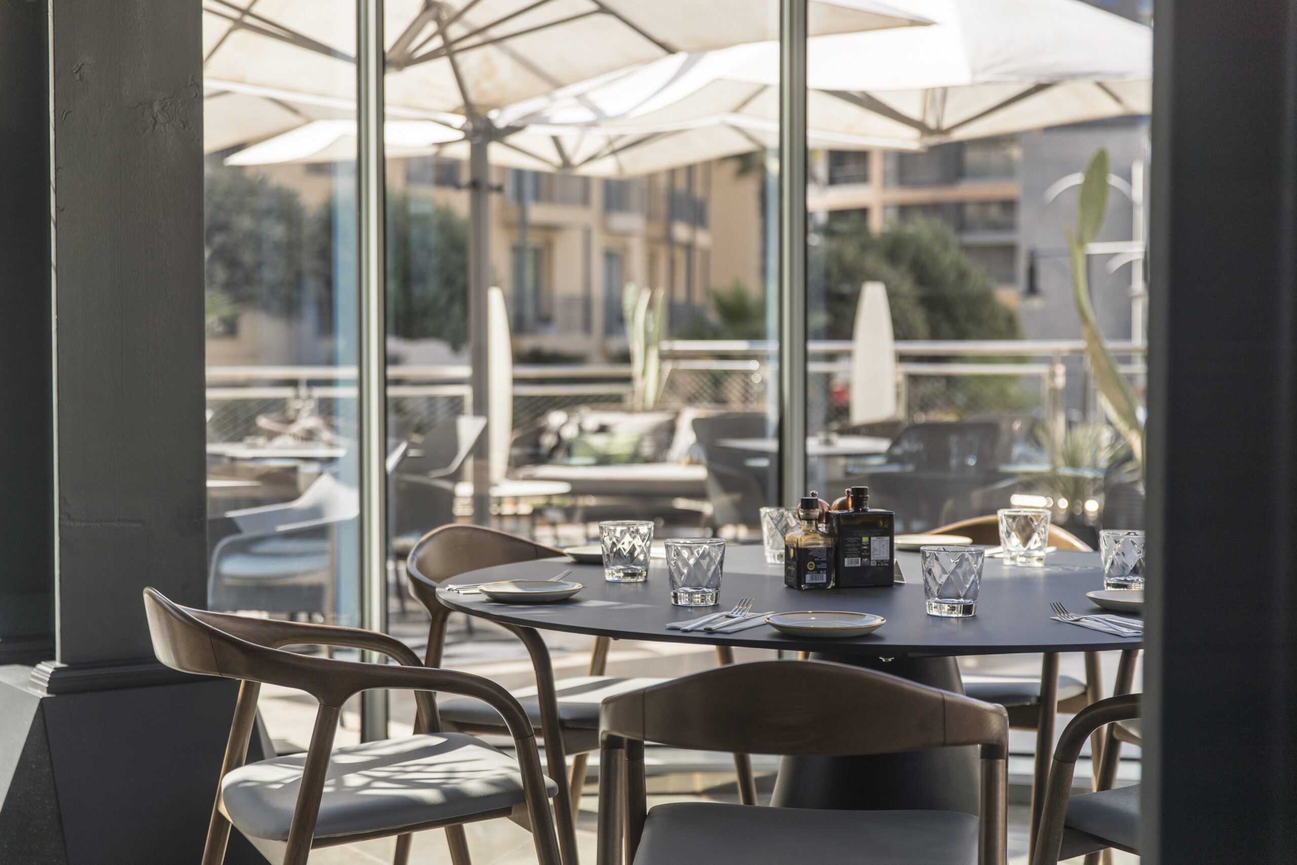 Indoor Dining Area with Terrace View